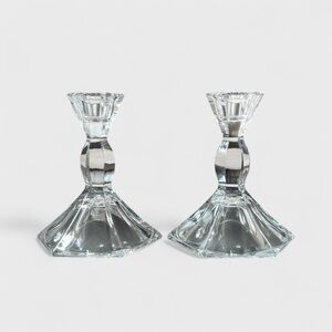 Michael C Finna 5th Avenue Crystal Candle Holders